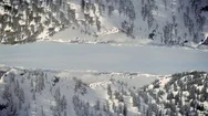 Psychedelic Winter Aerial Background Mirror Of Snowy Mountains Stock Footage