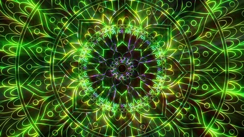 PsychedelicMandala Neon Lights Stock Footage 85891098
