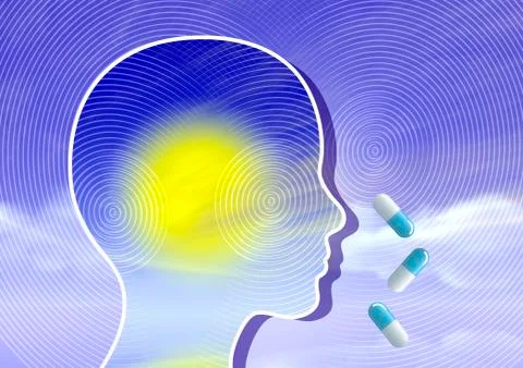 Psychedelics expand the mind Stock Illustration