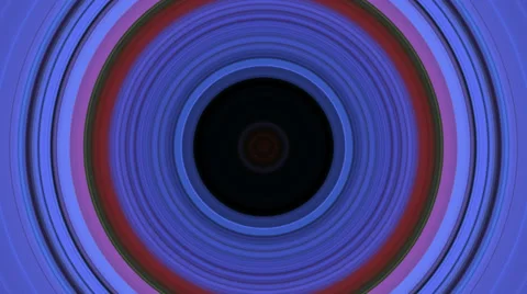 Psychedlic rainbow target circle pulses with different colors at music bass. Stock Footage 36678633