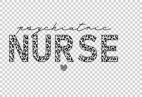 Psychiatric Nurse Script And Leopard Text Display Heart Stock Illustration