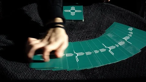 Psychic Medium Reading Tarot Cards Stock Footage 123835171