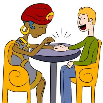 Psychic palm reader Stock Illustration