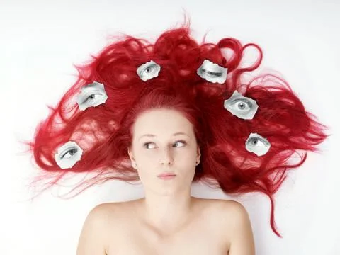 Psychic staring effect Stock Photos