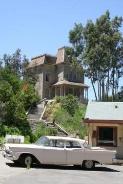 "psycho" from hitchcock's movie, set in backlot of universal studios Stock Photos