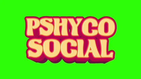 Psycho social sign looping animation on green background Stock Footage 340455344