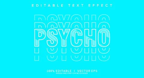 Psycho vector text effect with modern style design Illustration
