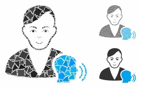 Psychoanalysis talking Composition Icon of Rough Items Stock Illustration