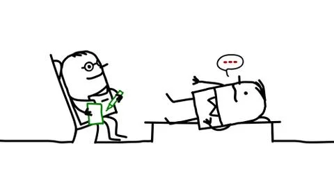 Psychoanalyst with patient Stock Illustration