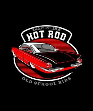Psychobilly hotrod Stock Illustration