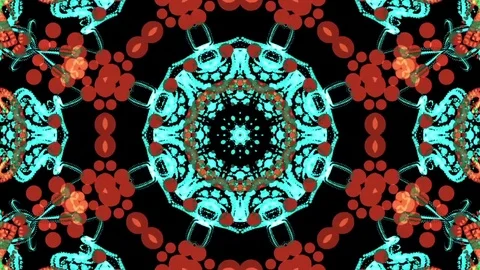 Psychodelic Dance of a Flower of a Kaleidoscope Loop Video stock 72525254
