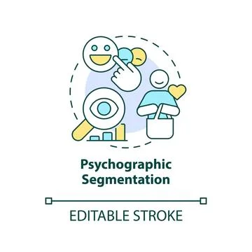 Psychographic segmentation concept icons set Stock Illustration