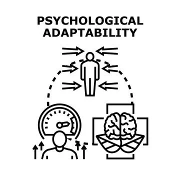 Psychological adaptability concept with human embracing change Stock Illustration