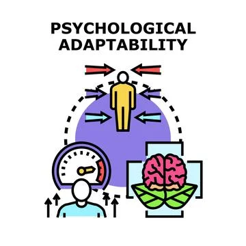 Psychological adaptability concept with human embracing change Stock Illustration