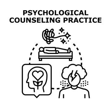 Psychological counseling practice resolving mental health problems Stock Illustration