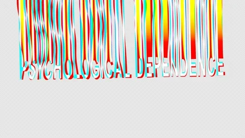 Psychological Dependence. Animated text. Alpha channel, 4K. Stretching, glitch Stock Footage 154884869
