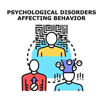 Psychological disorders affecting mental state and behavior Stock Illustration