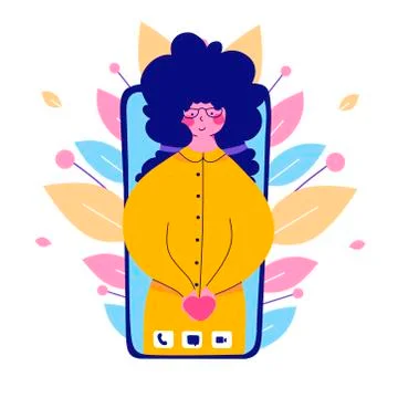 Psychological help online, Flat vector character illustration Stock Illustration