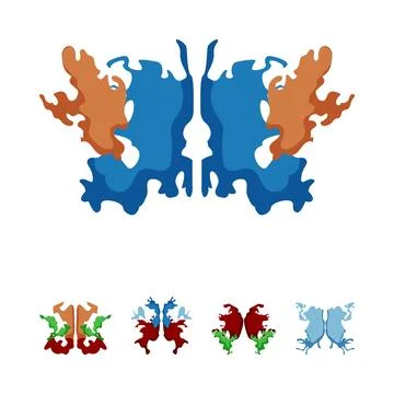 Psychological inkblot test concept with abstract forms Stock Illustration