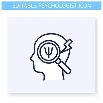 Psychological problem line icon. Editable Stock Illustration