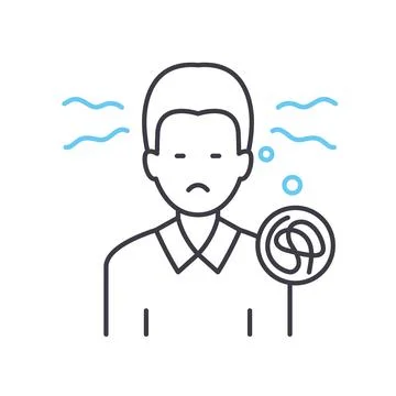 Psychological problem line icon, outline symbol, vector illustration, concept Stock Illustration