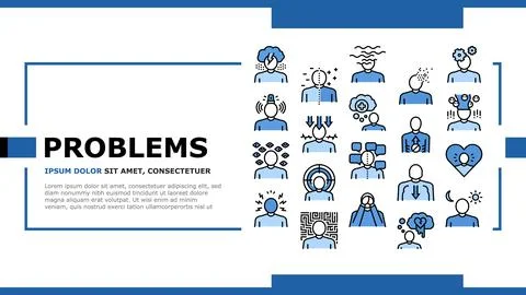 Psychological Problems Landing Header Vector Illustrazione stock