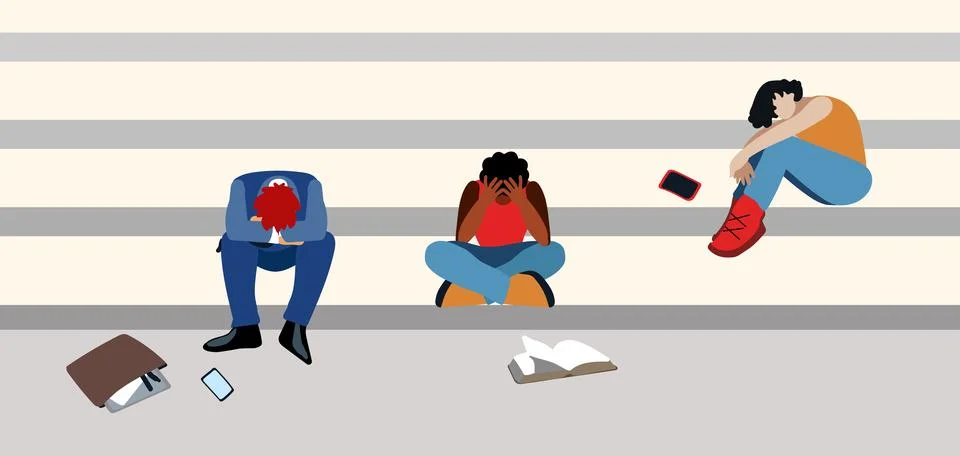 Psychological problems of men イラスト素材