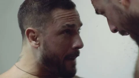 Psychological problems. Split personality, schizophrenia. Man talking with Stock Footage 149185711