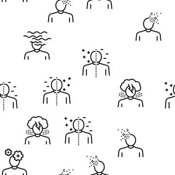 Psychological Problems Vector Seamless Pattern 库存插图