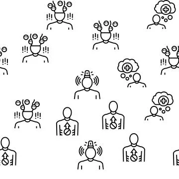 Psychological Problems Vector Seamless Pattern Stock Illustration