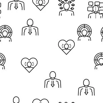 Psychological Problems Vector Seamless Pattern Illustrazione stock