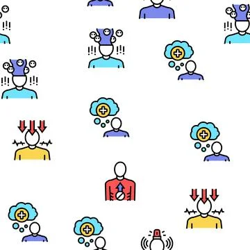 Psychological Problems Vector Seamless Pattern Illustrazione stock