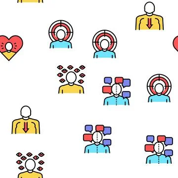 Psychological Problems Vector Seamless Pattern Illustrazione stock