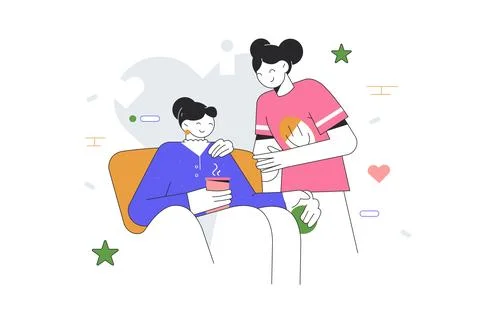 Psychological support for loved one Stock Illustration