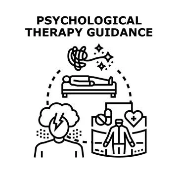 Psychological therapy guidance process helping mental health recovery Stock Illustration