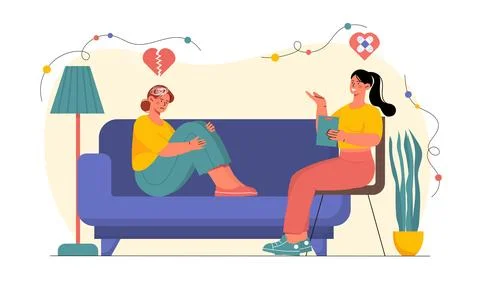 Psychologist with client vector イラスト素材