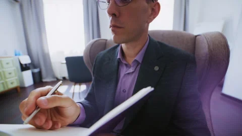 Psychologist conducting a therapy session in office Stock Footage 339615176
