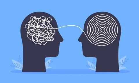 Psychologist consulting or mental problem solving brainstorm concept. Stock Illustration