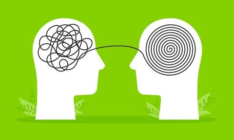 Psychologist consulting or mental problem solving brainstorm concept. 스톡 일러스트