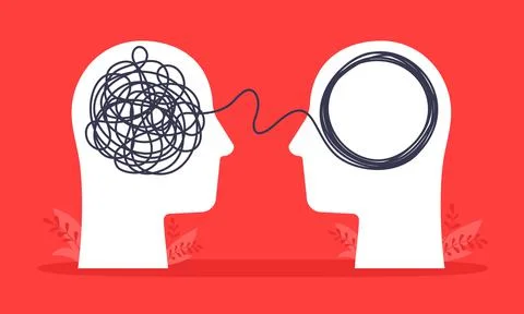 Psychologist consulting or mental problem solving brainstorm concept. Stock Illustration