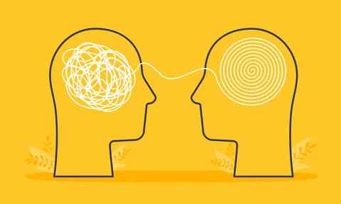 Psychologist consulting or mental problem solving brainstorm concept. イラスト素材