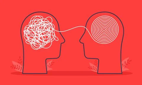 Psychologist consulting or mental problem solving brainstorm concept. Stock Illustration