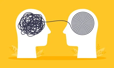 Psychologist consulting or mental problem solving brainstorm concept. イラスト素材