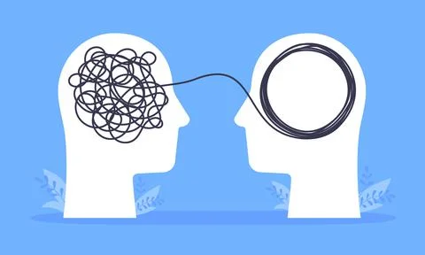 Psychologist consulting or mental problem solving brainstorm concept. Stock Illustration