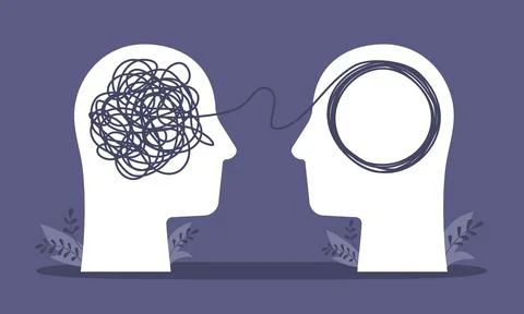 Psychologist consulting or mental problem solving brainstorm concept. Stock Illustration