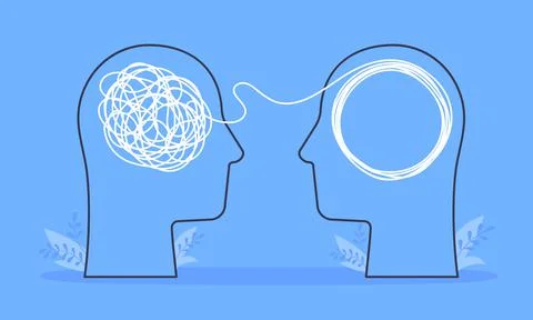 Psychologist consulting or mental problem solving brainstorm concept. Stock Illustration