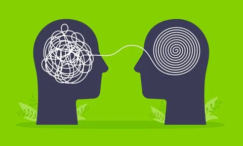 Psychologist consulting or mental problem solving brainstorm concept. Stock Illustration