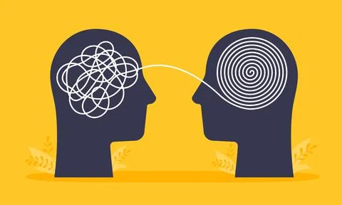Psychologist consulting or mental problem solving brainstorm concept. 스톡 일러스트