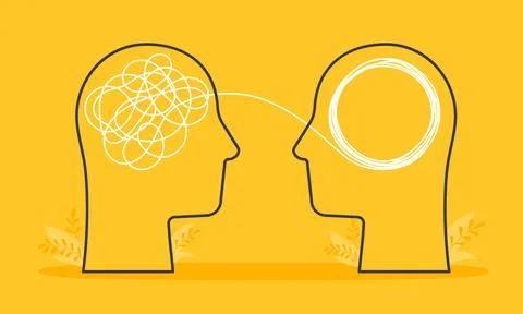 Psychologist consulting or mental problem solving brainstorm concept. 스톡 일러스트