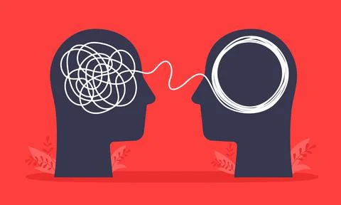 Psychologist consulting or mental problem solving brainstorm concept. 스톡 일러스트